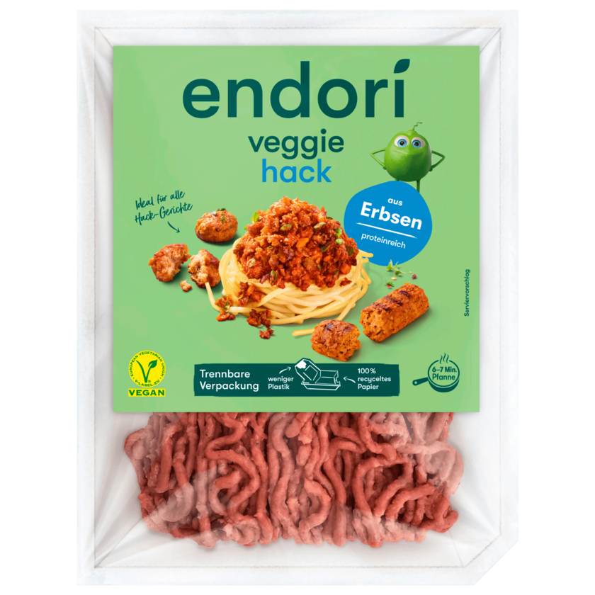 Endori Veggie Hack (roh) aus Erbsen vegan 250g